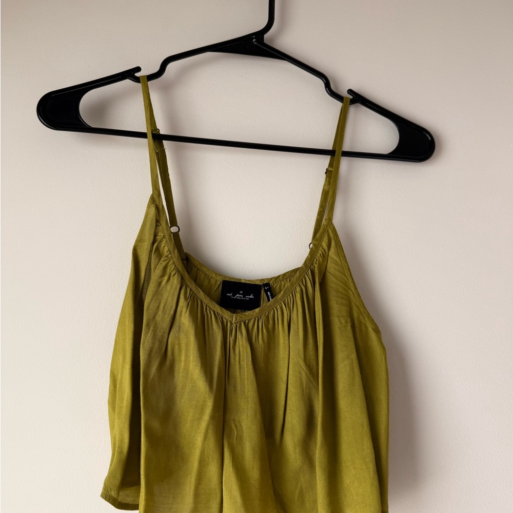 Urban Outfitters Green Pleated Camisole Tank Top